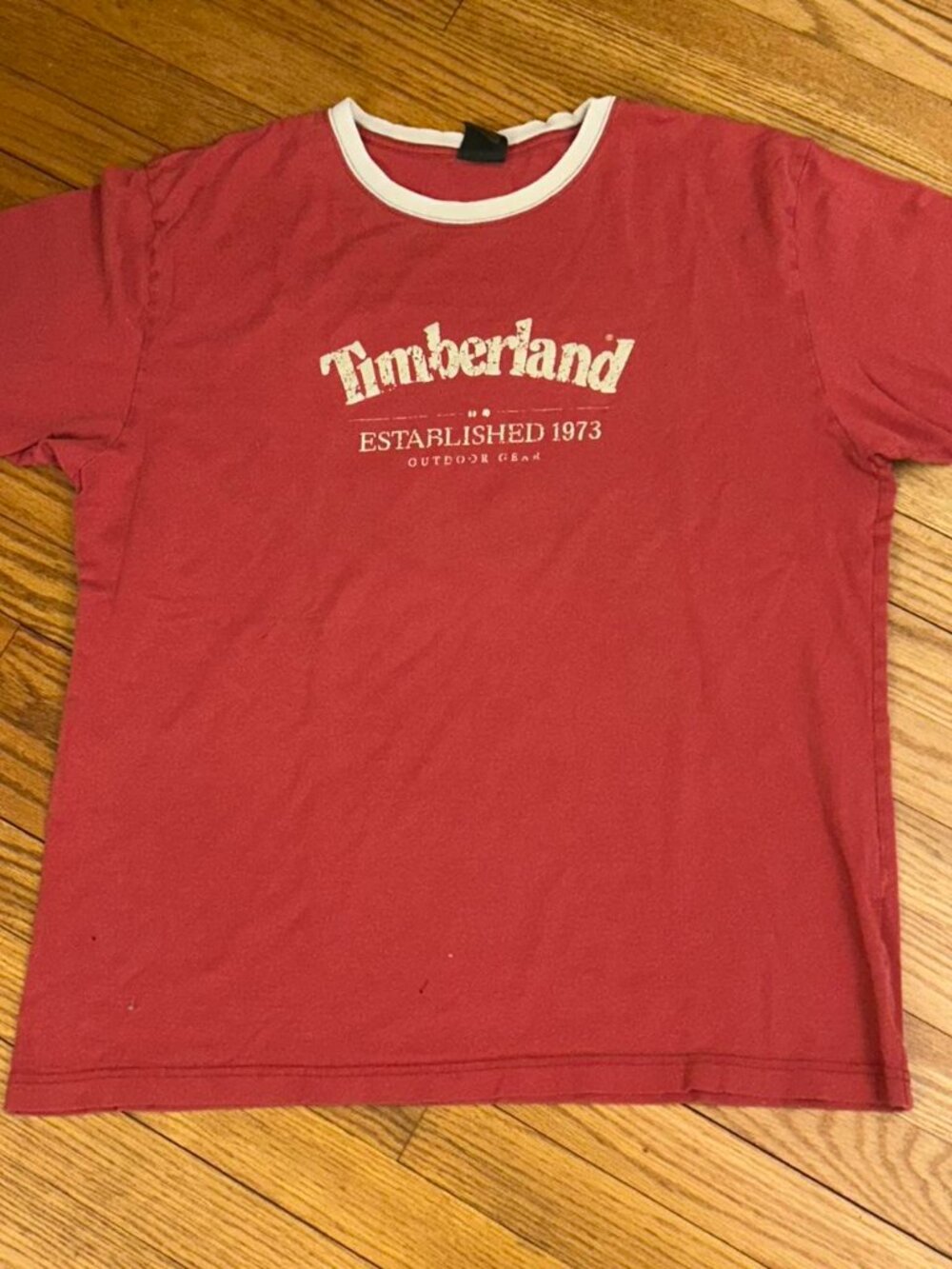 Timberland Women's Red and Burgundy T-shirt